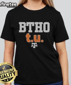 Official Btho Tu Texas A&M Aggies Football logo on a stylish ladies tee, perfect for game day attire.