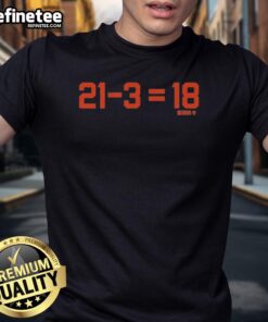 Official Caleb Williams 21-3 = 18 T-Shirt featuring bold graphics and a modern design for fans of the star quarterback.
