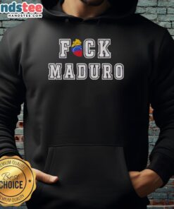 Nicolas Maduro Fck Maduro hoodie in black featuring bold text design, representing political dissent and protest fashion.