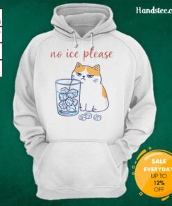 Official Cat No Ice Please Caricature Hoodie featuring a playful cat design, perfect for cat lovers and casual wear.
