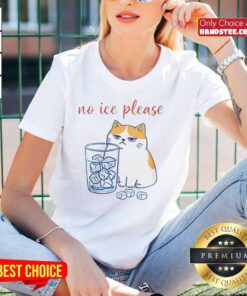 Official Cat No Ice Please Caricature Ladies Tee featuring a playful cat design, perfect for cat lovers and casual wear.