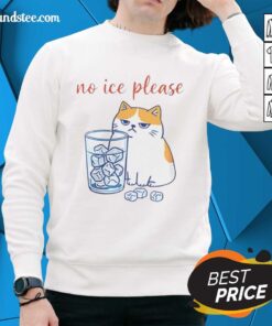 Official Cat No Ice Please Caricature Sweatshirt featuring a playful cat design, perfect for cozy, casual wear.