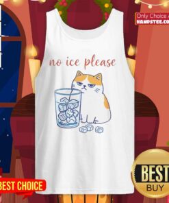 Official Cat No Ice Please caricature tank top featuring a playful cat design, perfect for cat lovers and summer wear.