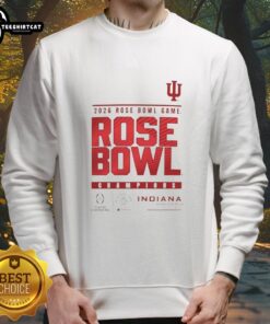 Alt Text: Indiana Hoosiers logo sweatshirt celebrating the Official CFP 2025 Rose Bowl Game Champions, stylish and cozy.