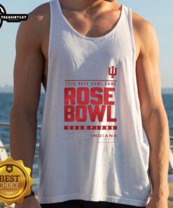 Indiana Hoosiers logo tank top celebrating the 2025 Rose Bowl Game champions, perfect for fans and collectors.
