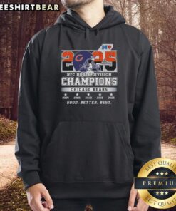 Official Chicago Bears 2025 NFC North Division Champions hoodie featuring a helmet design, showcasing team pride.