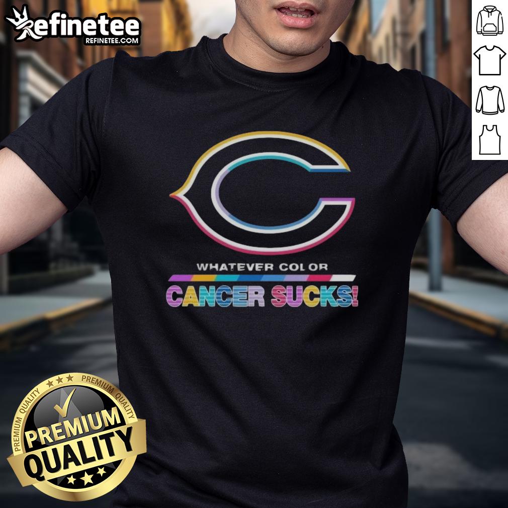 official-chicago-bears-football-whatever-color-cancer-sucks-logo-colors-t-shirt Official Chicago Bears Football T-Shirt featuring colorful 'Cancer Sucks' logo, perfect for fans supporting a cause.