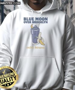 Official Christopher Grady and Scott Hunter Blue Moon Over Brooklyn Extra Banana Hoodie displayed on a mannequin.