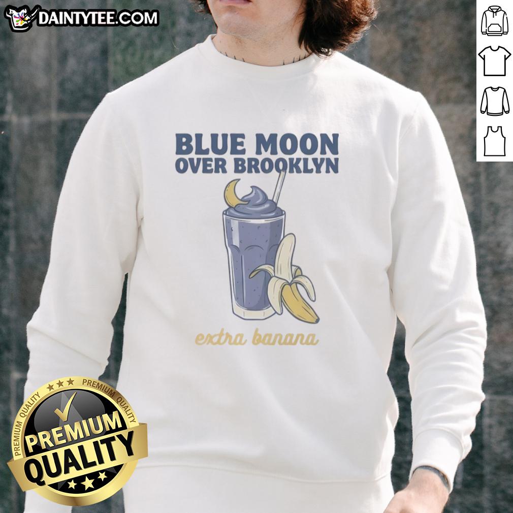 official-christopher-grady-and-scott-hunter-blue-moon-over-brooklyn-extra-banana-sweatshirt Alt Text: Official Christopher Grady and Scott Hunter Blue Moon Over Brooklyn Extra Banana Sweatshirt displayed on a hanger.