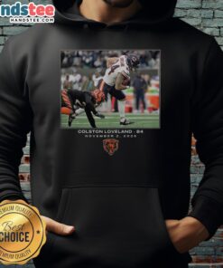 Official Colston Loveland Chicago Bears NFL Flash Features Week 9 Hoodie in navy with team logo and stylish design.