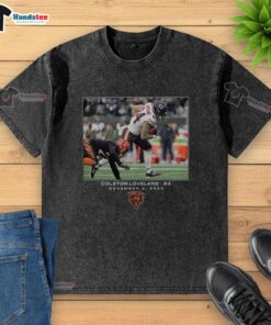 Official Colston Loveland Chicago Bears NFL Flash Features Week 9 Washed T-Shirt showcasing team spirit and style.
