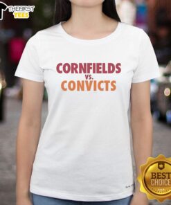 Official Cornfields vs Convicts Ladies Tee featuring a stylish design perfect for fans and casual wear.