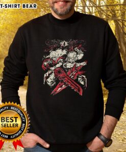 Official Crossing Blades Anime Sweatshirt featuring vibrant graphics and a cozy design for anime fans.