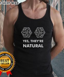 Official D20 Yes They're Natural Tank Top featuring a vibrant dice design, perfect for tabletop gaming enthusiasts.