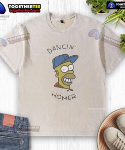Official Dancin Homer Big Head washed t-shirt featuring a vibrant graphic design for fans of The Simpsons.