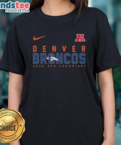 Alt Text: Official Denver Broncos NFL 2026 Super Bowl ladies tee in orange, perfect for fans celebrating the big game.