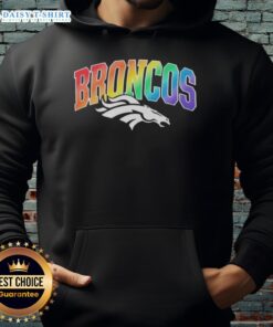 Official Denver Broncos Pride LGBT Hoodie featuring vibrant colors and team logo, perfect for fans celebrating diversity.