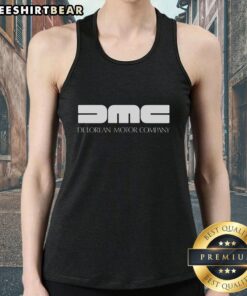 Official DMC DeLorean Motor Company tank top featuring a sleek design, perfect for fans of the iconic time machine.