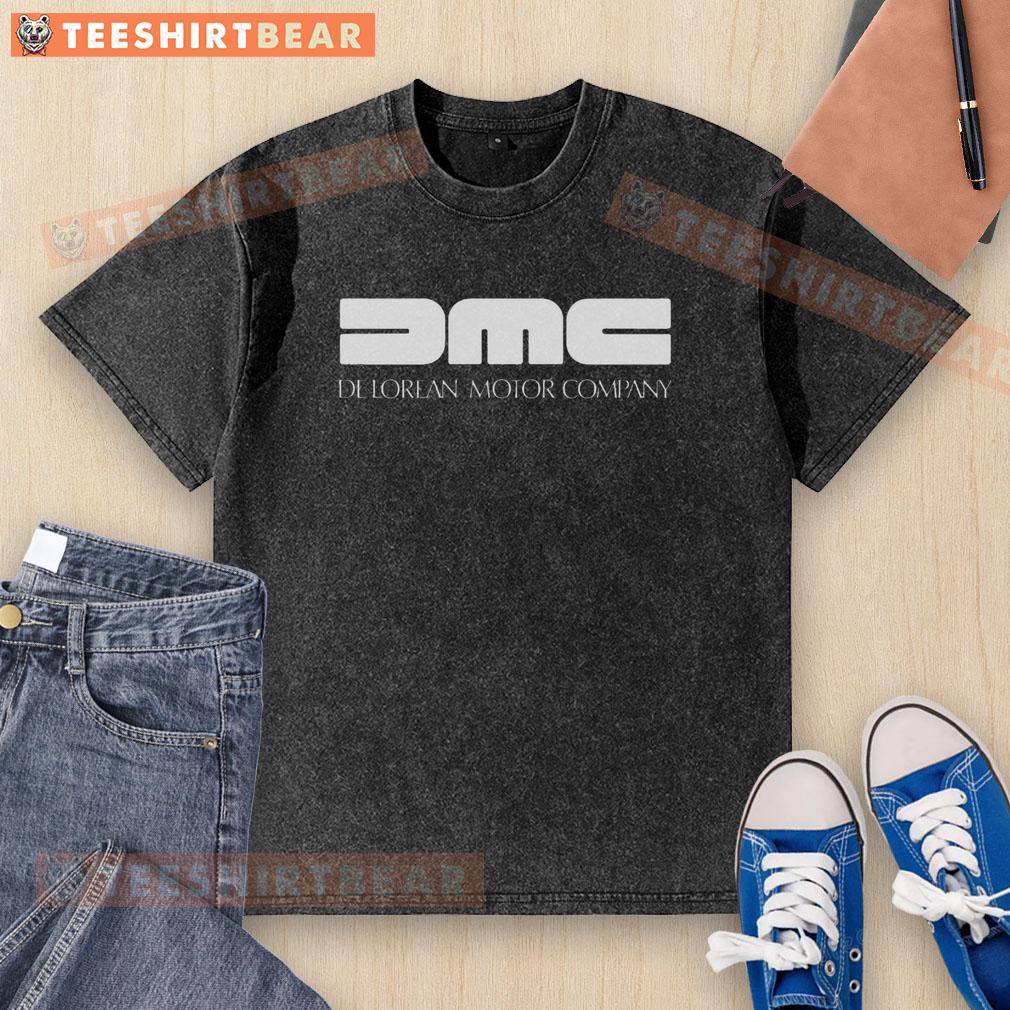 official-dmc-delorean-motor-company-washed-t-shirt Official DMC DeLorean Motor Company washed t-shirt featuring vintage design and logo, perfect for fans and collectors.