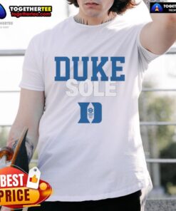 Alt Text: Official Duke Blue Devils Sole T-Shirt featuring bold team logo and vibrant blue color for fans and supporters.