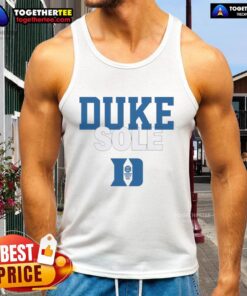 Official Duke Blue Devils Sole Tank Top featuring team logo, perfect for fans and summer wear.
