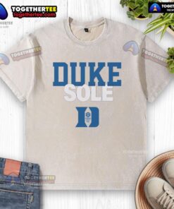 Official Duke Blue Devils Sole Washed T-Shirt in vibrant blue, perfect for fans showcasing team spirit at games.