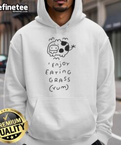 Official Enjoy Eating Grass Yum Hoodie featuring a playful design and vibrant colors, perfect for casual wear.