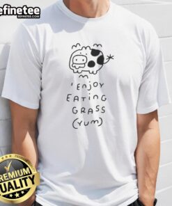 Alt Text: Official Enjoy Eating Grass Yum T-Shirt featuring playful design, perfect for grass lovers and nature enthusiasts.