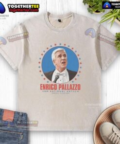 Official Enrico Pallazzo 1988 National Anthem Angel Stadium washed t-shirt featuring vintage design and vibrant colors.