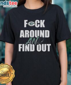 Official Fck Around And Find Out Green Bay Packers Ladies Tee in vibrant green, perfect for fans and game days.