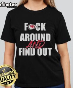 Official Fck Around And Find Out Kansas City Chiefs Ladies Tee featuring bold team graphics for stylish fans.