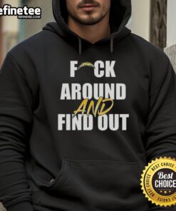 Official Fck Around And Find Out Los Angeles Chargers hoodie, featuring bold team logo and vibrant colors for fans.