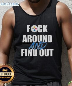 Official 'Fck Around and Find Out' Pittsburgh Steelers tank top showcasing team spirit and bold design for fans.