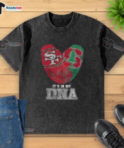 Official San Francisco 49ers x Stanford Cardinal 'It's In My DNA' washed t-shirt showcasing team spirit and style.