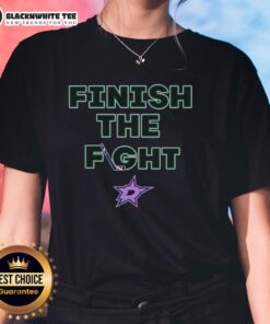 Official Finish The Fight Dallas Stars Hockey Ladies Tee showcasing team pride in a stylish design for female fans.