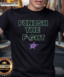 Official Finish The Fight Dallas Stars Hockey T-Shirt featuring team logo and bold design for fans and supporters.