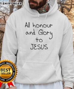 Official Gabriel Magalhaes hoodie featuring 'All Honour and Glory to Jesus' design, perfect for fans and believers.