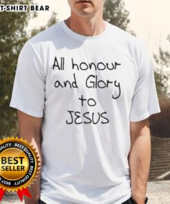 Official Gabriel Magalhaes T-Shirt featuring 'All Honour And Glory To Jesus' design, perfect for fans and believers.