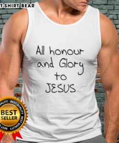 Gabriel Magalhaes tank top featuring 'All Honour And Glory To Jesus' design, perfect for fans and sports enthusiasts.
