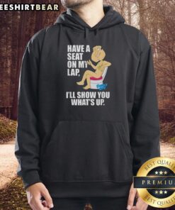 Glenn Quagmire hoodie featuring 'Have A Seat On My Lap, I'll Show You What's Up' design, perfect for Family Guy fans.