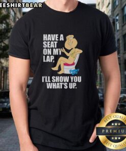 Official Glenn Quagmire 'Have A Seat On My Lap I'll Show You What's Up' T-Shirt featuring a fun design for fans.