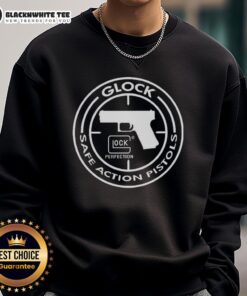 Alt Text: Official Glock Safe Action Pistols Target Logo Sweatshirt featuring a bold logo on a stylish, comfortable design.