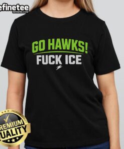 Official Go Hawks Fck ICE T-Shirt - Image 5