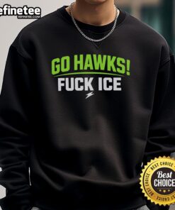 Official Go Hawks Fck ICE T-Shirt - Image 4