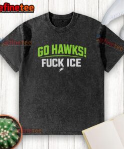 Official Go Hawks Fck ICE T-Shirt - Image 2