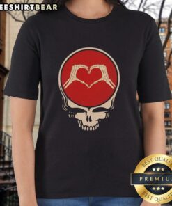 Official Grateful Dead rock music Valentine's Day ladies tee featuring iconic band graphics and a stylish fit.