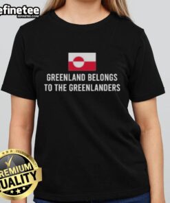 Official Greenland Belongs to the Greenlanders Ladies Tee featuring a stylish design celebrating Greenland's heritage.