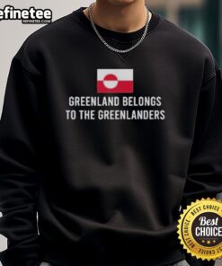 Official Greenland Belongs To The Greenlanders sweatshirt featuring bold text design, perfect for proud Greenland supporters.