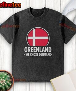 Alt Text: Official Greenland We Chose Denmark washed t-shirt featuring a stylish design and vibrant colors, perfect for casual wear.