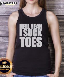 Official Hell Yeah I Suck Toes Tank Top featuring bold graphic print for fun summer style and humor.